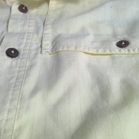Patagonia Light Yellow Button Up Shirt Short Sleeve Men's XL - Picture 5 of 7